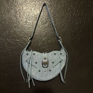 JW PEI Blue Shoulder Bag with Crescent Design